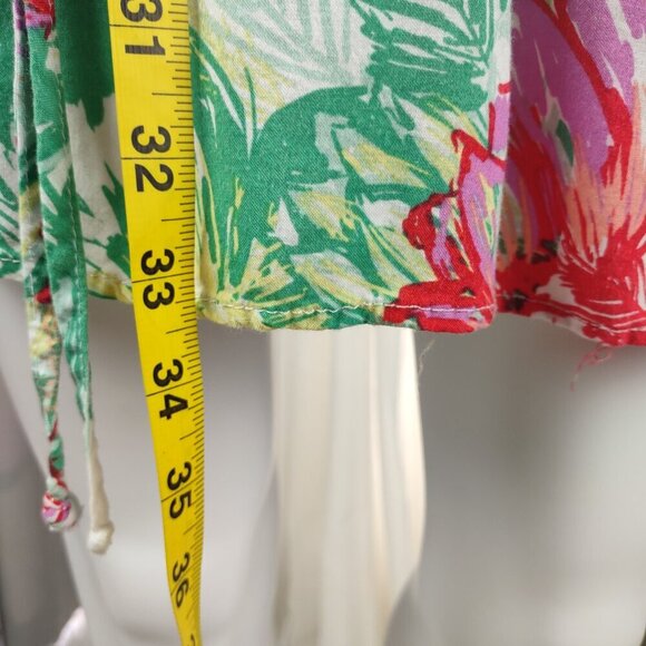 BeBop Red Green Floral Sleeveless Fit Flare Zip Back Knit Midi Dress Size XL - Picture 7 of 12